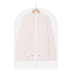 ถุงใส่เสื้อผ้ากันฝุ่น ผ้าคลุมแขวนแบบใสสำหรับเสื้อผ้า เสื้อโค้ท ซักได้ สีขาว 10 แพ็ค - Product Image 5