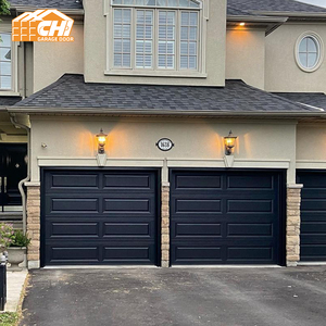 Porte de <span class=keywords><strong>garage</strong></span> sectionnelle noire tendance 2026 en acier isolée avec mousse PU pour <span class=keywords><strong>achat</strong></span> en gros B2B - Product Image 1