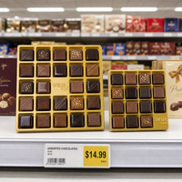 Plateau carré en PS doré thermoformé à 24 alvéoles pour boîte cadeau de grande taille, emballage de bonbons, OEM ODM