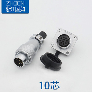 Zhqcn Aviation Plug Ws16 10 Pin Male Female Connector Waterproof 10 Core Electrical Connector For Industrial Use - Product Image 1