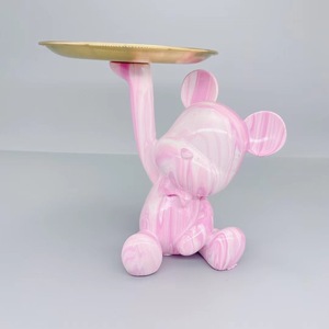 Peinture sur support fluide vierge <span class=keywords><strong>Violent</strong></span> Bear With Tray, ours en résine pour ornements décoratifs - Product Image 4
