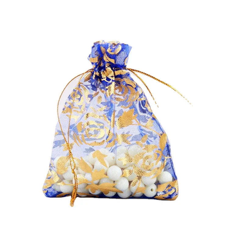 9*12cm 11*16cm Colorful Organza Drawstring Bag for Candy Gift Packaging Wedding Item Organizer Pouch