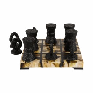 Gioco da tavolo Tic Tac Toe con tabellone in legno dal design unico con X e O, decorazione classica per tavolino da caffè - Product Image 3