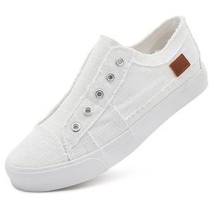 Zapatillas de Lona para Mujer, Estilo Slip-On, Plataforma, Forro de Algodón, Entresuela de EVA, Suela de Goma, Calzado Casual para el Campus - Product Image 1