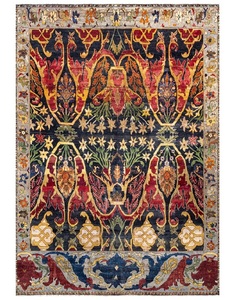 Tapis tibétain en laine et soie noué à la main, revêtement de sol luxueux fait main avec couleurs et motifs personnalisés pour la décoration intérieure - Product Image 1