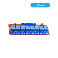 Module de relais de déclenchement haut et bas niveau 1/2/4/8 canaux 5V 12V 24V avec bouclier de carte de Support d'optocoupleur