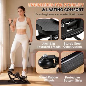 Appareil de fitness à bascule latérale RS Home Gym Rock <span class=keywords><strong>Stepper</strong></span> avec affichage numérique et suivi du temps pour exercices des jambes et abdominaux - Product Image 6