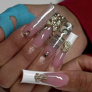 Extensions d'ongles artificiels extra longues de luxe avec breloques 3D pour fêtes, faux ongles à presser de haute qualité, vente en gros, promotion exceptionnelle - Product Image 6