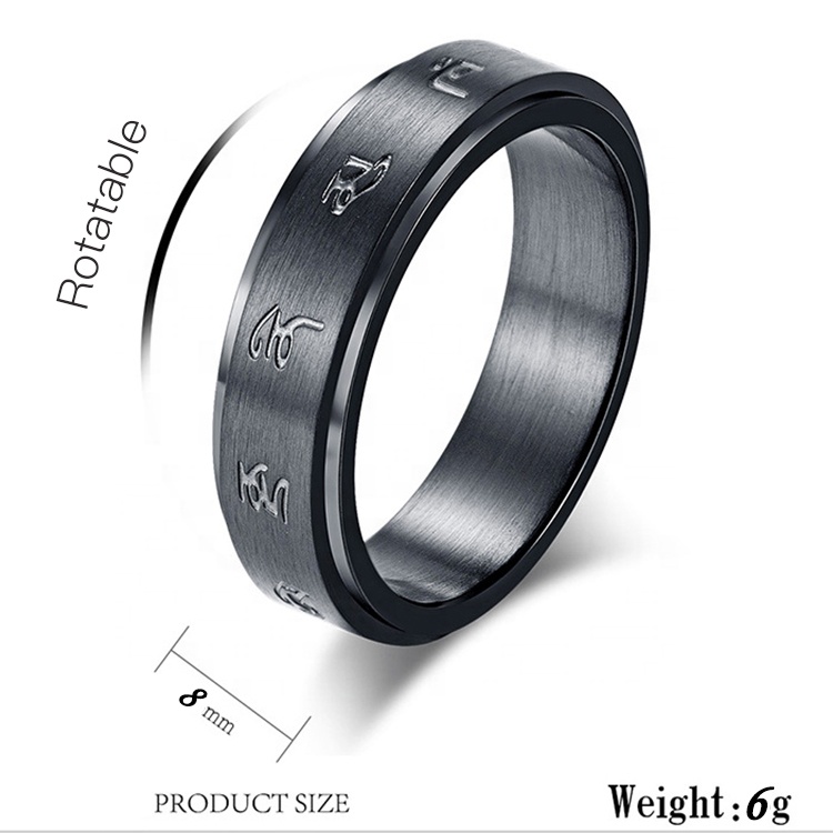 Fine Pure Sterling 925 Silver Ring Man's Rotatable Six Word Maxim Lucky Ring Fine Pure Sterling 925 Silver Ring Man's Rotatable Six Word Maxim Lucky Ring