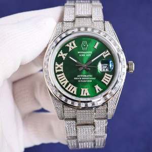 Montre de luxe en acier inoxydable 316L avec diamants moissanite et verre saphir, calendrier intégré, pour homme - Vente en gros - Product Image 5