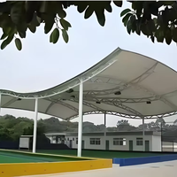 Cubierta para Piscina con Membrana Tensada y Estructura de Acero Ligera, Resistente a la Corrosión, Opciones Transparentes, Soldadura y Corte