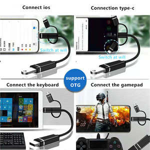 Câble adaptateur OTG 3-en-1 Type-C avec conducteur en cuivre pur, charge rapide pour <span class=keywords><strong>iPhone</strong></span> 14/13/12, USB 3.0, Micro USB, <span class=keywords><strong>8</strong></span> broches, utilisation avec imprimante - Product Image 6