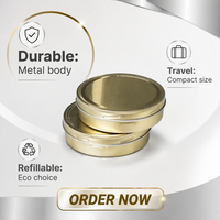 Boîte de rangement durable en métal circulaire vide avec couvercle à vis, de haute qualité, écologique, pour mini-bougies et cosmétiques