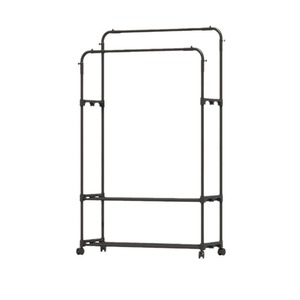 Perchero <span class=keywords><strong>de</strong></span> pie multifuncional <span class=keywords><strong>de</strong></span> Metal Simple, almacenamiento <span class=keywords><strong>de</strong></span> dormitorio móvil y Zapatero, perchero para ropa para sala <span class=keywords><strong>de</strong></span> estar - Product Image 5