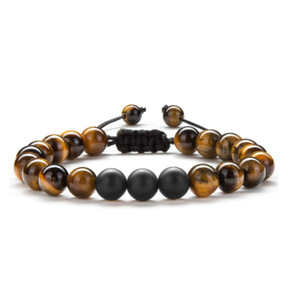 Fashion Tige Eye perline in pietra naturale ossidiana bracciali per donne uomini ciondoli gioielli con perline bracciale - Product Image 6