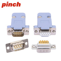 Conector Estándar D-Sub Db9 de 9 Pines, Puerto Serie Rs232 Macho y Hembra con Carcasa de Plástico, Protección de Aislamiento V1, Retardante de Llama