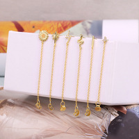 Hotsale S925 ayar gümüş püskül küpe kadınlar için moda geometrik hayvan şekilli zincir bırak saplama küpe