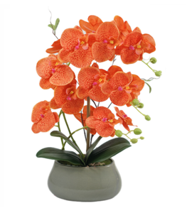 <span class=keywords><strong>N</strong></span>-58 Orchidee Artificiali di Lusso Bianche e Rosa con Fiori in Lattice Realistici e Vaso in Ceramica, Pianta di Orchidea Artificiale in Vaso in Vendita - Product Image 6
