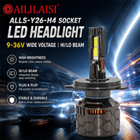 Ampoule LED H4 9-36V à large plage de tension pour phare de voiture, ultra-lumineuse, avec driver intégré, ventilateur de refroidissement et dissipateur thermique, stable et durable, faisceau Hi/Lo