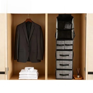 Organizadores Colgantes para Armario con Asas de Transporte, Funda Antipolvo y Cajas de Almacenamiento de Tela, Juego de Divisores de Espacio para Habitaciones - Product Image 3