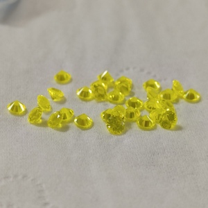 Gema sintética YAG de color amarillo fluorescente, corte redondo de 3 mm, granate de yoduro de aluminio cultivado en laboratorio para la fabricación de joyas. - Product Image 5