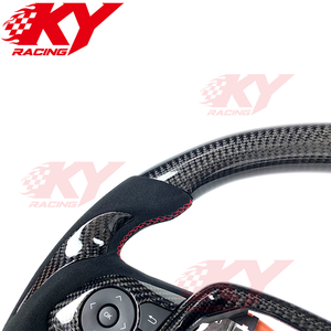 อุปกรณ์ตกแต่งภายในรถยนต์สำหรับ Toyota Camry XSE TRD SE 2012-2024 Corolla LE RAV4 พวงมาลัยหุ้มหนังกลับแบบสปอร์ตคาร์บอนไฟเบอร์ - Product Image 2