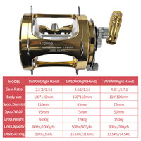 Moulinet de pêche deux vitesses 50W, équipement de grande taille, pour thon, océan, mer, avec Logo personnalisable