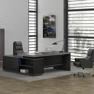 Stock items wholesale economical office table dark graynaked black office management desk