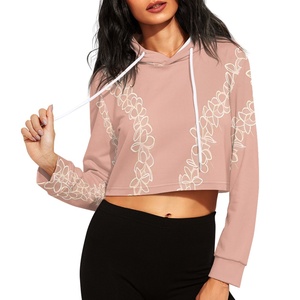 Sweats à capuche floraux personnalisés de style polynésien pour les dames à la mode Hawaii Logo femmes haut court <span class=keywords><strong>pull</strong></span> à capuche <span class=keywords><strong>pull</strong></span> décontracté sweats à capuche pour femmes - Product Image 1