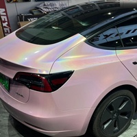 Vente chaude Coloré Arc-En-Ciel Lumière Rouge Rose Voiture Wrap Vinyle Brillant Laser Mer Breeae Bleu PVC Folie Wrap pour Voiture