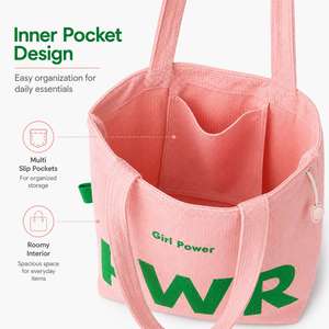 Bolso de mano de nailon rosa para ir al trabajo, bolso de hombro informal de gran capacidad, sencillo, portátil, a la moda para viajar - Product Image 2
