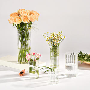 Transparent Traditional Glass Flower <strong>Vase</strong> Straight Tube for Wedding Home Decoration Eco-Friendly Artistic Tabletop Display - Product Image 4