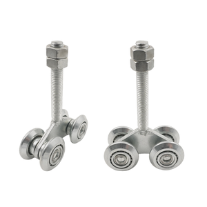 Poulie suspendue robuste à 4 roues en acier galvanisé à froid, roulement durable pour porte coulissante, installation facile pour entrée de salle de bain - Product Image 1