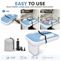 Lit de voiture gonflable pour bébé avec dessus en PVC floqué, support pour les pieds et sangles à boucles réglables pour marque privée