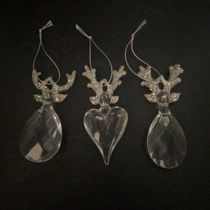 Pendente Ornamentale in Cristallo Trasparente a Forma di Corno di Alce e Angelo per Albero di Natale - Product Image 4