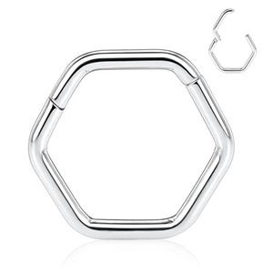 <span class=keywords><strong>Orecchini</strong></span> Esagonali e Anello da Naso con Zircone in <span class=keywords><strong>Acciaio</strong></span> <span class=keywords><strong>Chirurgico</strong></span> Inossidabile 316L, Gioielli di Design alla Moda da Donna di Tendenza - Product Image 3