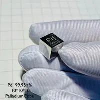 Paldium — lingots/cube en palissandre, haute pureté, métal au palatique, prix cible, 99.95%