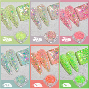 Paillettes holographiques mélangées en vrac pour <span class=keywords><strong>manucure</strong></span>, formes variées, sequins décoratifs pour ongles, directement de l'usine. - Product Image 4