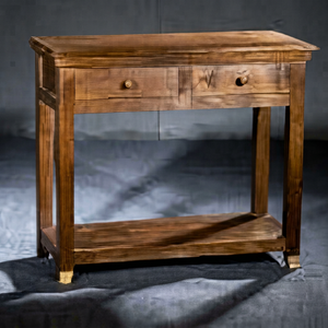 Mesa Consola de Madera con Dos Cajones y Estante Inferior, Mueble Rústico de Almacenamiento para Entrada, Sala de Estar, Pasillo, Decoración del Hogar - Product Image 1