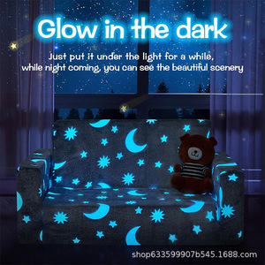 Canapé paresseux pour enfants avec accoudoirs, 2 places, en tissu, mousse haute élasticité, pour chambre, balcon, aire de jeux - Product Image 2