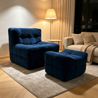Canapé deux places à motif gaufré pour appartements, salons et chambres – Pliable, inclinable, compressé sous vide, décontracté