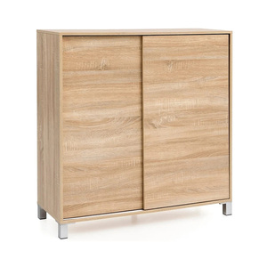 <span class=keywords><strong>Meuble</strong></span> à chaussures moderne en bois pour la maison, 8 compartiments, avec protection murale arrière fermée et portes coulissantes, gain de place pour couloir - Product Image 6
