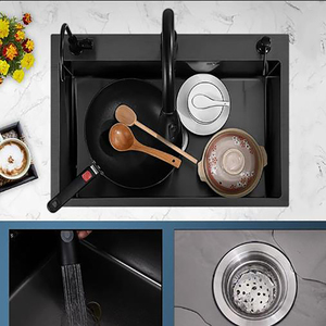 <span class=keywords><strong>Lavello</strong></span> da Cucina in Acciaio Inox <span class=keywords><strong>Nero</strong></span> a Vasca Singola con Set Rubinetto, Vendita all'Ingrosso dalla Fabbrica - Product Image 5