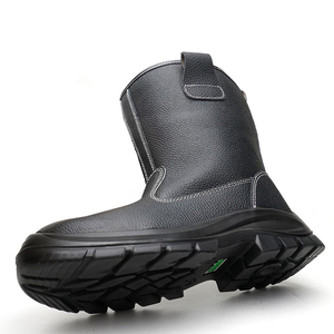 DSF53 <b>Black</b> Leather Safety <b>Work</b> <b>Boots</b> Waterproof Durable Anti Puncture Sole All Seasons Protection - Product Image 2
