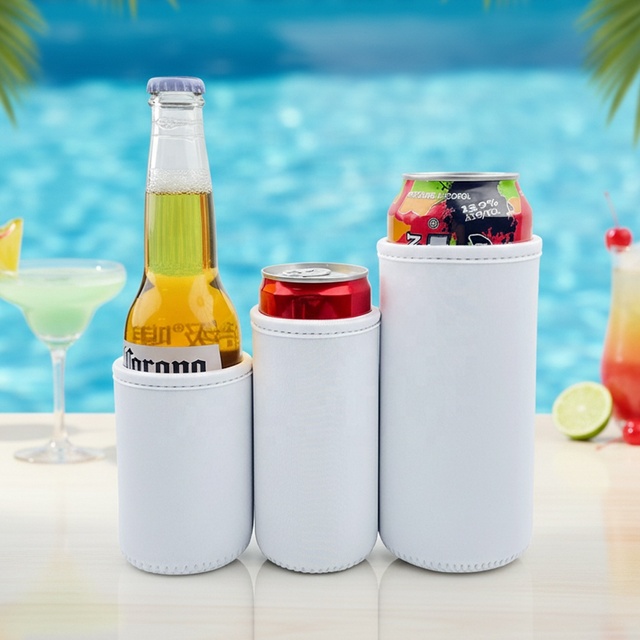 Custom Cozy Sublimation Blank Insulated Neoprene Beer Can Cooler Slim Koozy with Custom logo Design for Skinny Can Cooler Sleeve