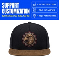 Gorra Deportiva de 5 Paneles, Estructurada, de Algodón Premium, de Dos Tonos, con Visera Plana, Logotipo Bordado Personalizado, Gorras Vintage Ajustadas para Exteriores