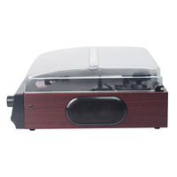 Tourne-disque vinyle rétro pour seniors avec interface RCA, semi-artisanal, impédance 30 ohms, design enceinte colonne