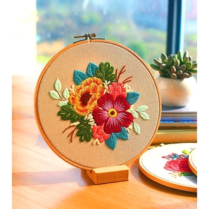 Juego de bordado de punto de cruz personalizado OEM ODM, conjunto de costura con patrones de flores, aro bordado, artesanías hechas a mano, regalo de costura - Product Image 1