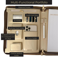 Porte-documents multifonctionnel en cuir PU format A4, porte-cartes, organisateur de documents professionnels magnétique, sac