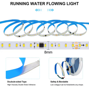 24v赛马发光二极管条2835 120Led/<span class=keywords><strong>m</strong></span>，WS2811集成电路流水流动灯，无线控制器电源冷/自然/暖白色 - Product Image 4